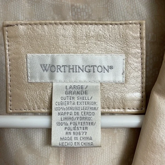 Worthington Cream Leather Jacket - Picture 8 of 11